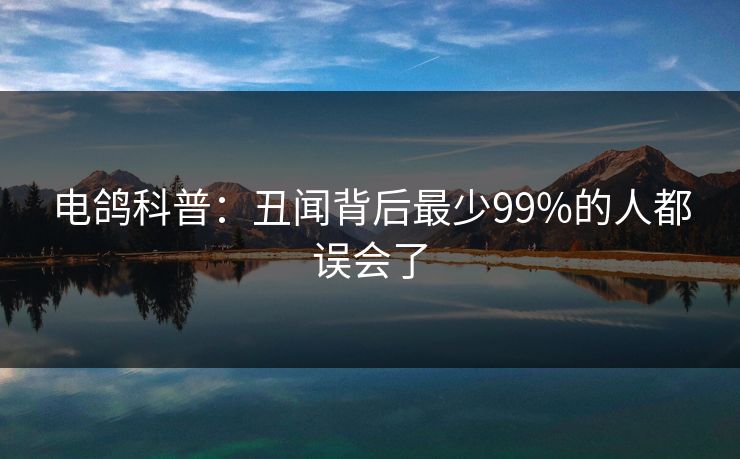 电鸽科普：丑闻背后最少99%的人都误会了
